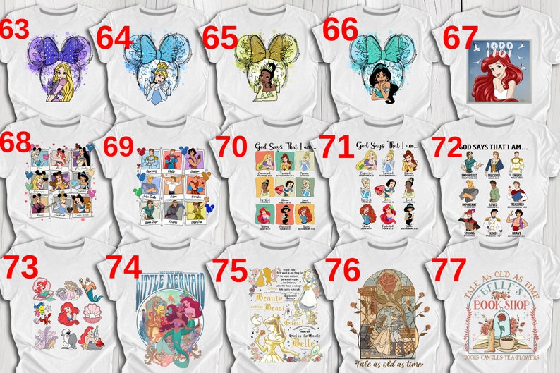 Disney Princesses Shirts, Disney Coquette Rapunzel Shirt, Princess Cinderella, Princess Elsa, Birthday Girl Gift, Disney Princess Tshirt image 6
