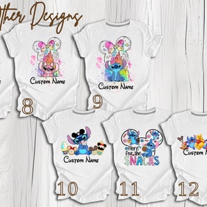 Camiseta "Aquí para los bocadillos", camiseta de Stitch, camiseta de Lilo y Stitch, camiseta de viaje a Disneyland, camiseta de viaje a Disneyworld, camiseta de Stitch para niños, vacaciones imagen 6