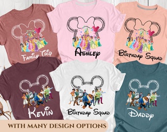 Birthday Princess Shirt, Disney Princess Birthday Shirt, Family Birthday Shirt, Custom Princess Shirt, Kids Birthday Shirt.