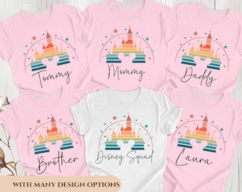 Disney Rainbow Castle Shirt, Disney Vintage ,Disney Family Shirt, Disney Castle Shirt, Disney Retro Shirt,Disneyworld Shirt,Disneyland Shirt