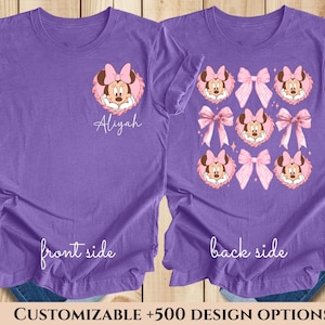 Minnie Mouse Coquette Shirt, Minnie Bow Shirt, Disney Family Trip Shirt, Coquette Bow Shirt, Disney Coquette Shirt, Minnie Pink Bow Shirt.