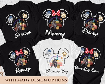 Custom Star Wars Family Shirts, Star Wars Mickey Head Shirt, Star Wars Group Shirts, Disney Family Trip Shirts,Star Wars Matching Shirt.