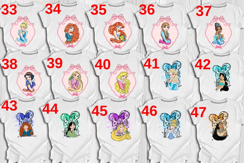 Disney Princesses Shirts, Disney Coquette Rapunzel Shirt, Princess Cinderella, Princess Elsa, Birthday Girl Gift, Disney Princess Tshirt image 4