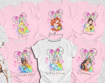 Camiseta personalizada de princesa Disney 2026, camiseta infantil de princesa personalizada, camiseta de cumpleaños de Cenicienta, camiseta de princesa Disney, camiseta de cumpleaños personalizada para niña