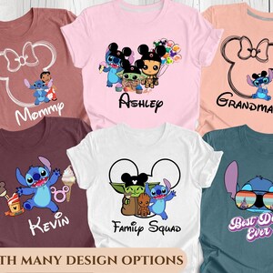 Camiseta "Aquí para los bocadillos", camiseta de Stitch, camiseta de Lilo y Stitch, camiseta de viaje a Disneyland, camiseta de viaje a Disneyworld, camiseta de Stitch para niños, vacaciones imagen 2