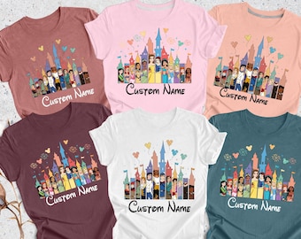 Personalized 2024 Disney Princess Castle Shirts, Custom Disney Pince Castle Shirt, Disney Personalized Kids Shirts, Disney Family Castle Tee