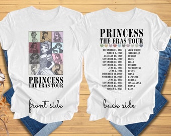 Princess Eras Tour Shirt, Disney Princess Tour Tee, Disney Princess Characters Shirt, Disney Girl Trip Shirt,Disneyland Shirt, Disney Family