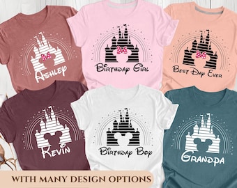 Personalized Disney Castle Shirt, Customizable Disneyland Shirt, Custom Disney Family Trip Shirt, Personalized Family Vacation Shirt.