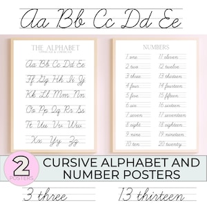 Cursive Writing Chart Poster, Cursive Alphabet Poster, Cursive Chart, ABC Poster, Cursive Poster Print, Homeschool Poster Handwriting Chart