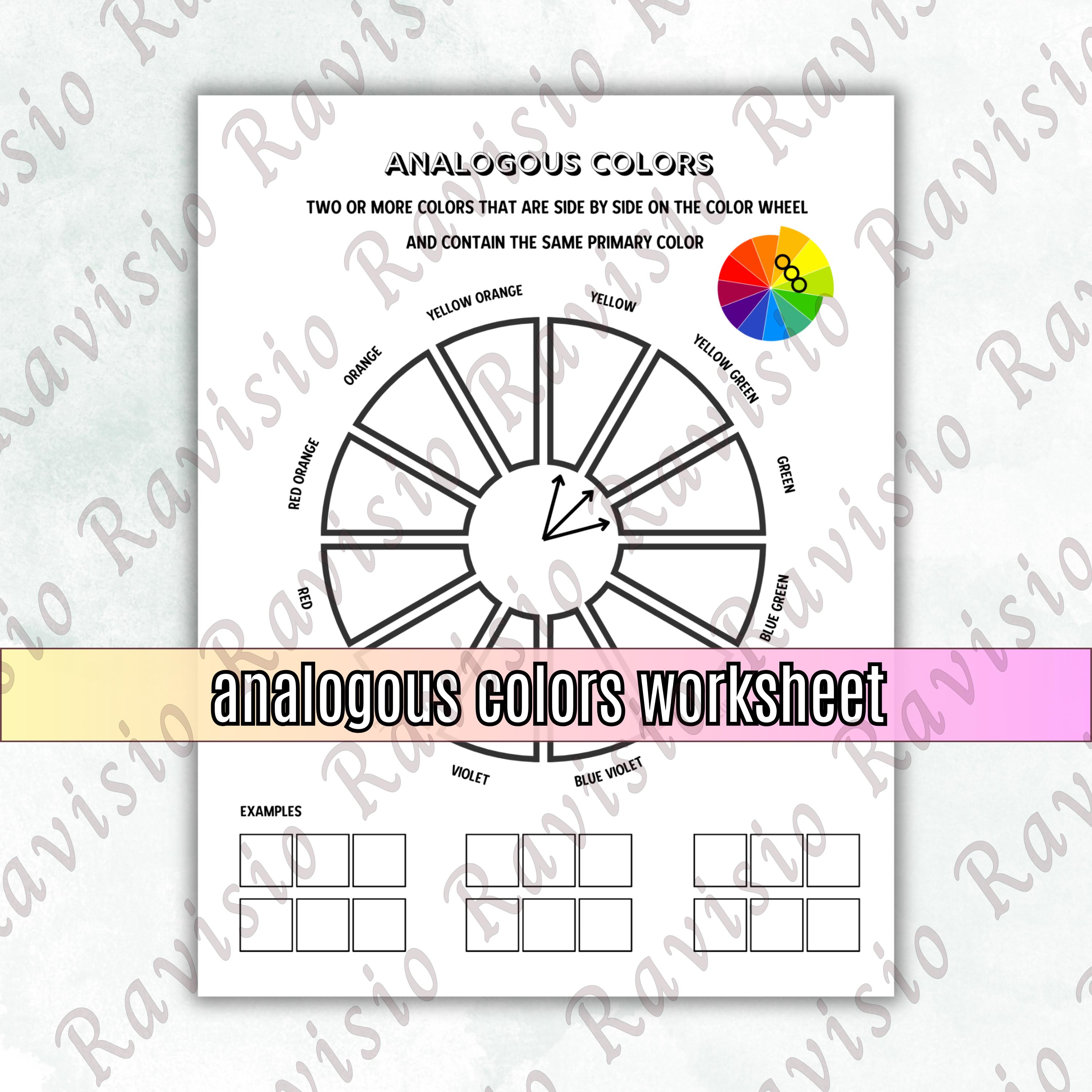 Color Theory Worksheets Printable, Color Wheel Painting Lesson Art ...