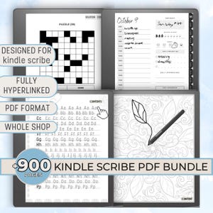 Kindle Scribe Templates Bundle: Daily Planner, Games and Puzzles Sudoku Word Search Maze, Handwriting Sheets Cursive Practice, Tracing Pages