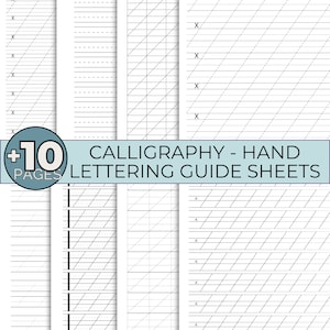 Fogli di pratica per la calligrafia, Carta per calligrafia, Foglio guida per la calligrafia, Fogli di lavoro per la pratica della calligrafia, Modello di calligrafia