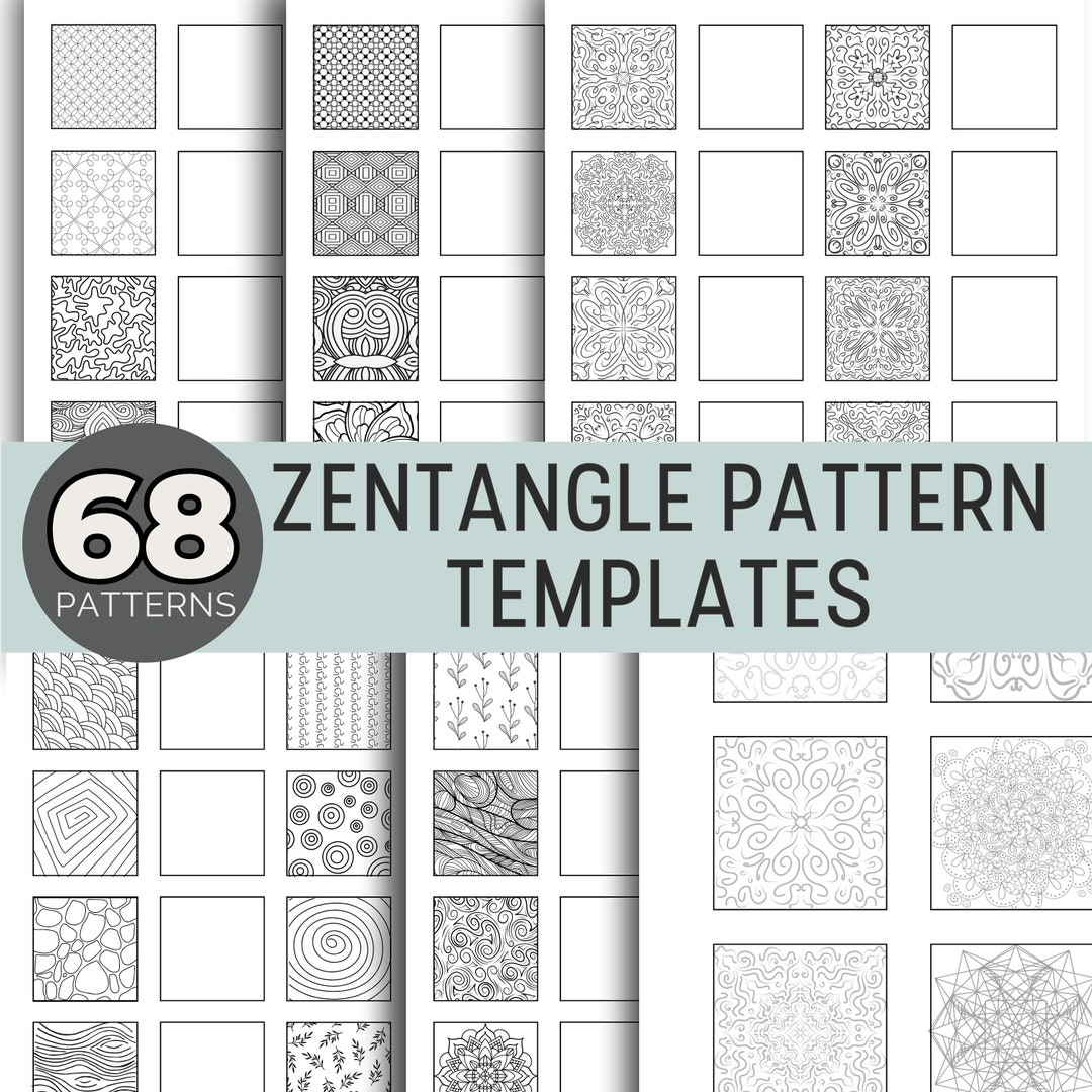 Zentangle Pattern Template Practice Worksheets Zen Doodle Patterns ...