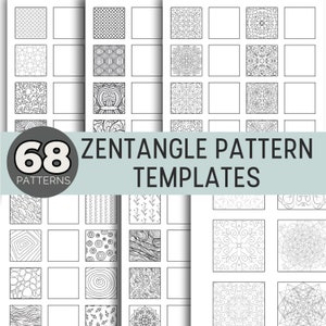 Zentangle Pattern Template Practice Worksheets Zen Doodle Patterns Stress Relief Doodle Art Zentangle Art