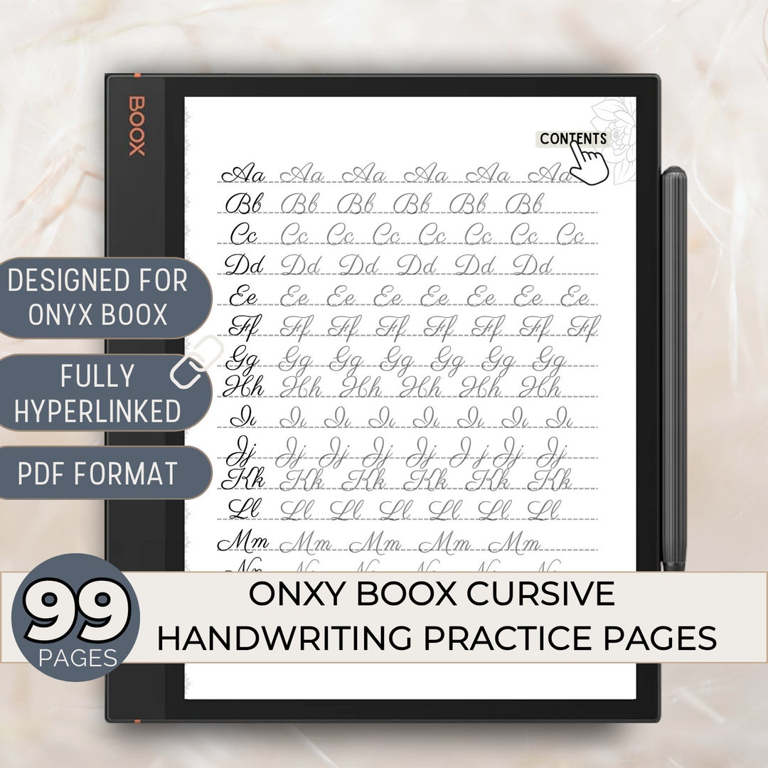 Onyx Boox Cursive Handwriting Practice Tracing Sheets Onyx Boox Tab ...