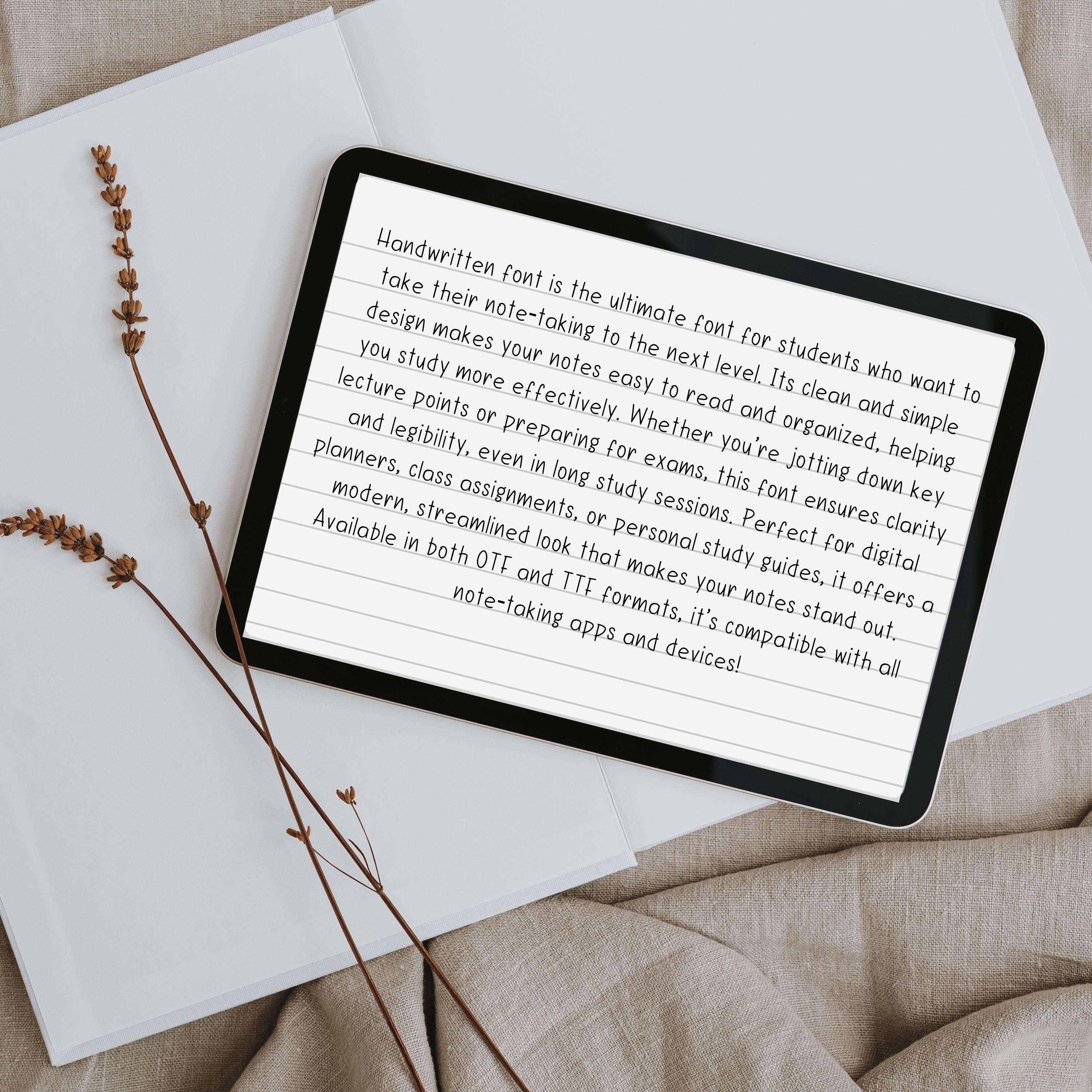 Simple Handwritten Font, Cute Neat Font for Student Note Taking ...