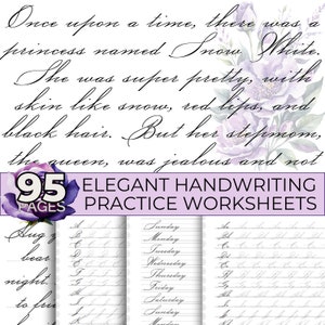 Hojas de trabajo de escritura cursiva elegante Alfabeto cursivo de escritura elegante Mejorar la escritura a mano Escritura cursiva, calco cursivo elegante