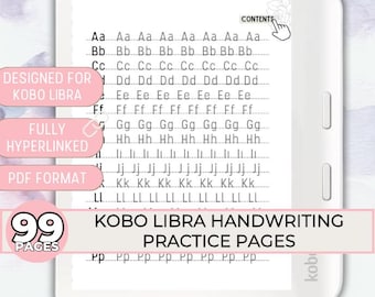 Kobo Neat Handwriting Practice Worksheets Kobo Libra Colour Improve Handwriting Sheets Neat Kobo Template Hyperlinked Elipsa 2E, Sage