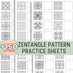 Zentangle Pattern Templates Practice Worksheets Zen Doodle Patterns Meditative Drawing Doodle Art Zentangle Art
