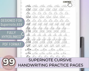 Supernote Cursive Handwriting Practice Worksheets Supernote A5X Tracing Sheets Alphabet Tracing Cursive Tracing Pages