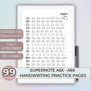 Feuilles d'exercices pour s'exercer à l'écriture manuscrite Supernote Feuilles de traçage Supernote