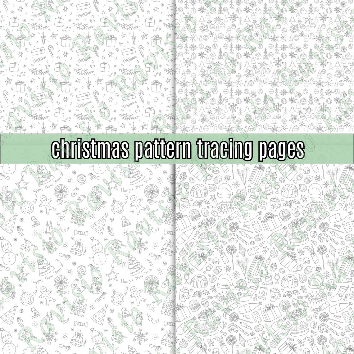 Christmas Doodle Drawing Worksheets, Printable Doodle Art Learn How to ...