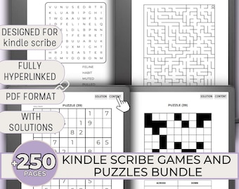Kindle Scribe Games and Puzzles Bundle Kindle Scribe Activity Bundle Sudoku Word Search Maze Puzzles Brain Teaser Puzzle Template for Scribe