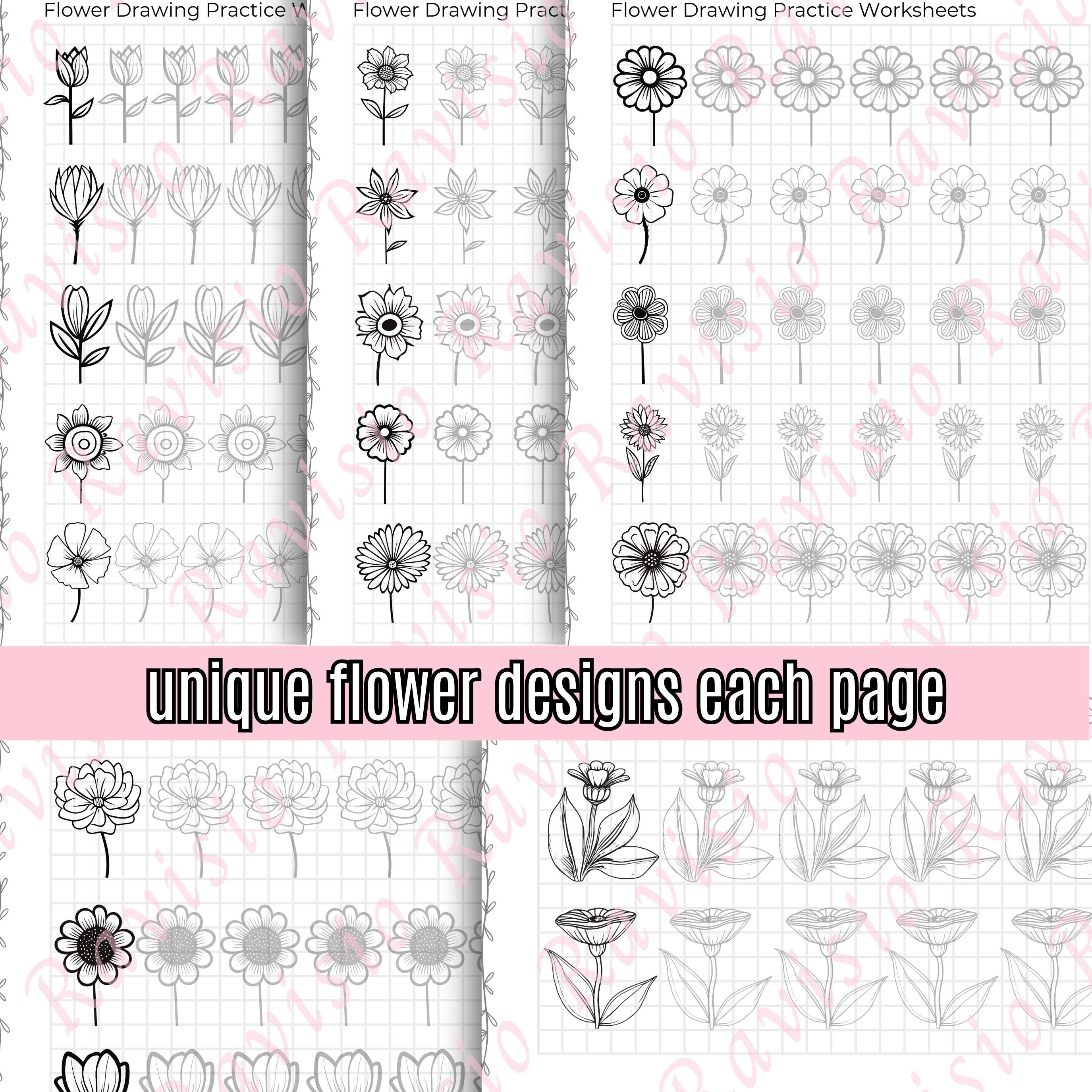 Bundel Tekenbladen, Bloemen, Bladeren, Vlinder Tekenen, Werkbladen  Arcering, Afdrukbaar Tekenblad, Potloodtekenoefeningen, Leer tekenen - Etsy  België, image size:2750x2750