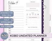 Kobo Libra Undated Planner, Kobo Libra Colour Daily Planner Yearly Monthly Calendar Kobo Template Hyperlinked Elipsa 2E, Elipsa, Sage