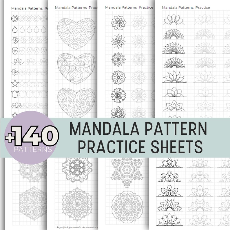 Mandala Pattern Practice Sheet Mandala Pattern Template Training Sheets