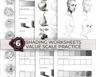 Drawing Lesson Shading Worksheet Pencil Drawing Tutorial Printable Learn To Draw Value Scale Art Lesson Art Class Gradations How to Draw