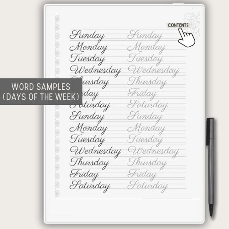 Supernote Cursive Handwriting Practice Worksheets Supernote A5X Tracing ...