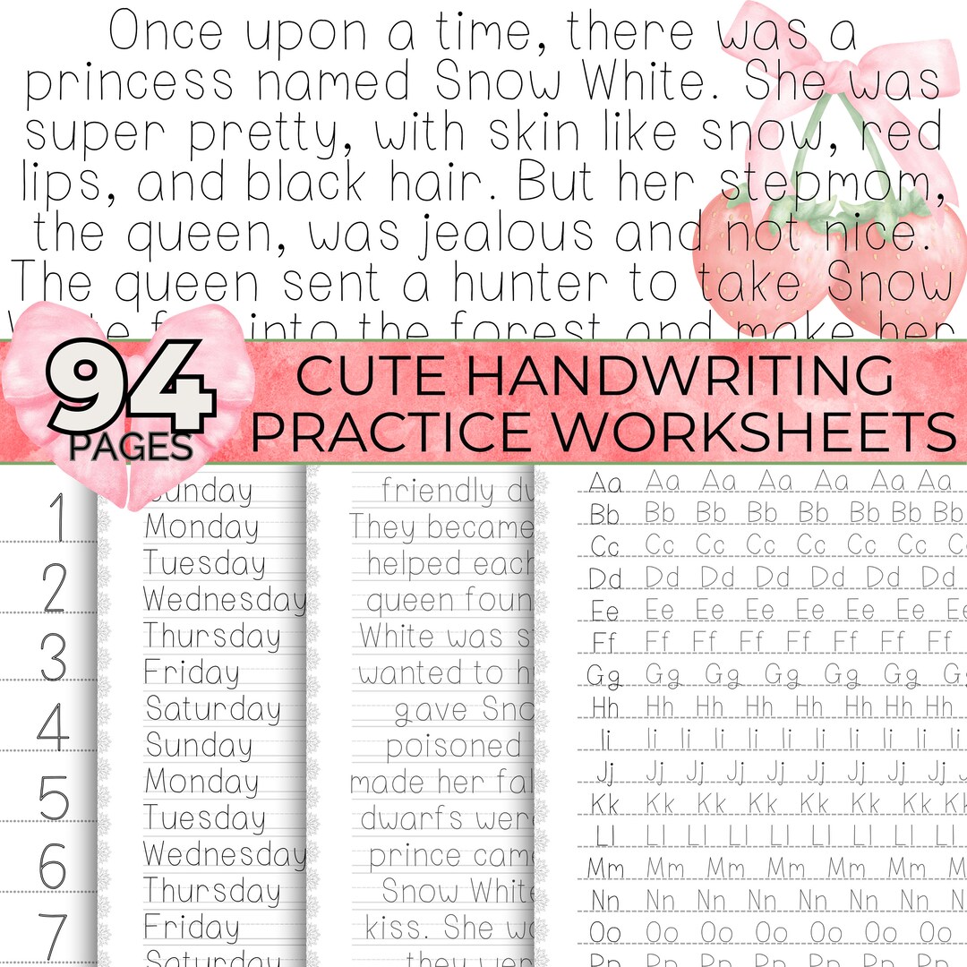 Cute Handwriting Practice Worksheets Printable Improve Handwriting ...