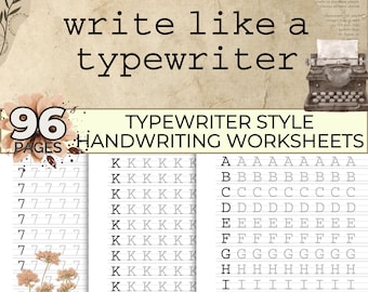 Typewriter Handwriting Practice Worksheets, Tracing Sheets, Alphabet Tracing, Neat Handwriting Sheets, Neat Writing, Improve Handwriting