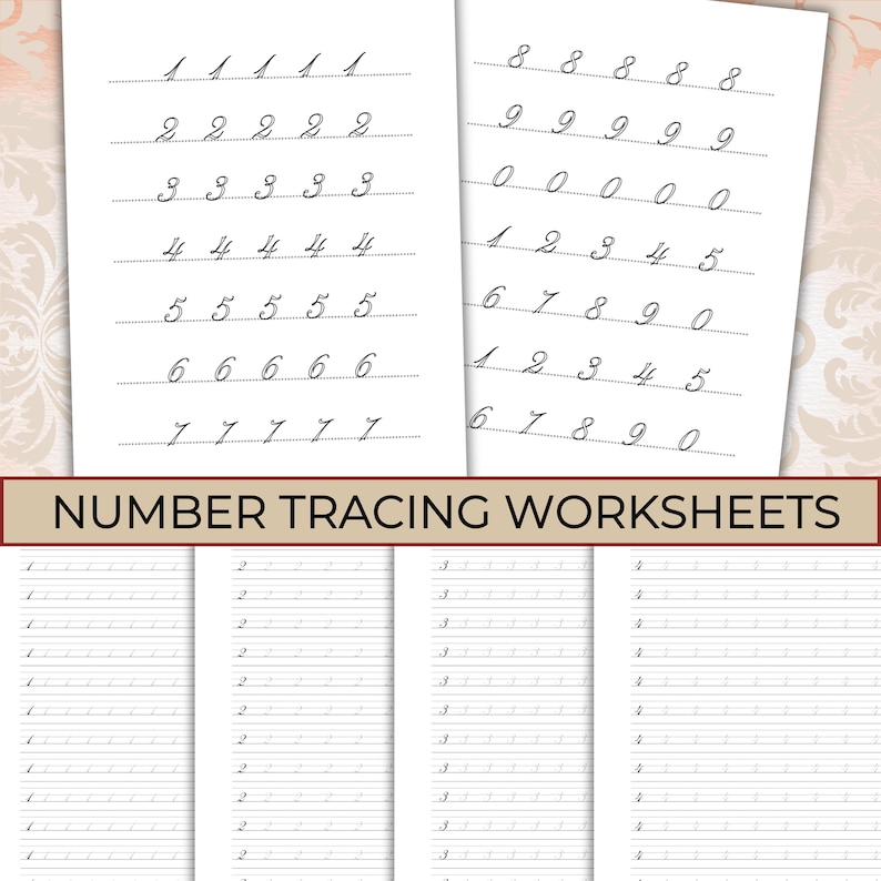 Victorian Elegant Cursive Handwriting Practice Worksheets, Printable ...