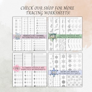 Square Doodle Pattern Practice Sheets, Square Doodle Art Learn How to ...