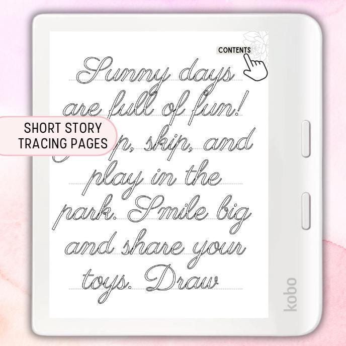 Kobo Cursive Handwriting Practice Worksheets Kobo Libra Colour Alphabet ...