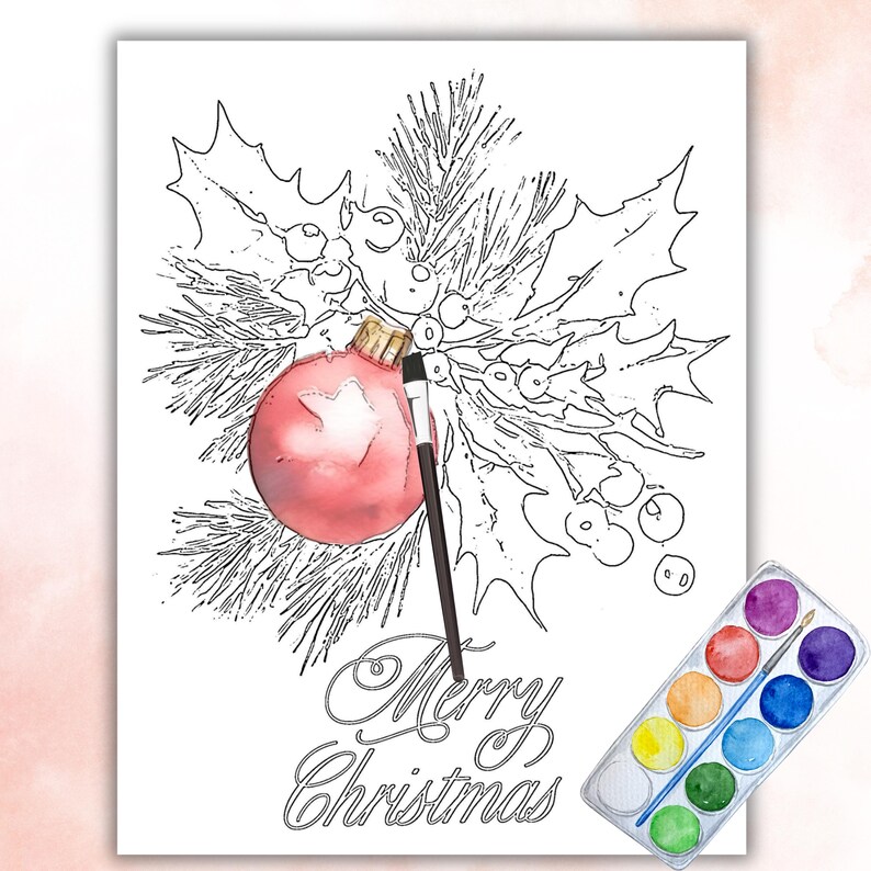 Christmas Outline Drawings for Painting, Watercolor Drawing Outlines