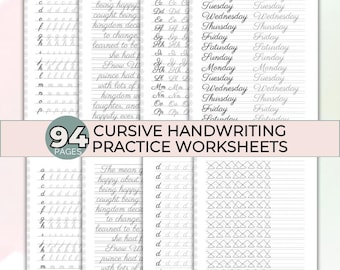 Cursive Handwriting Practice Worksheets Tracing Sheets Alphabet Tracing Cursive Tracing Pages Cursive Writing Improve Handwriting