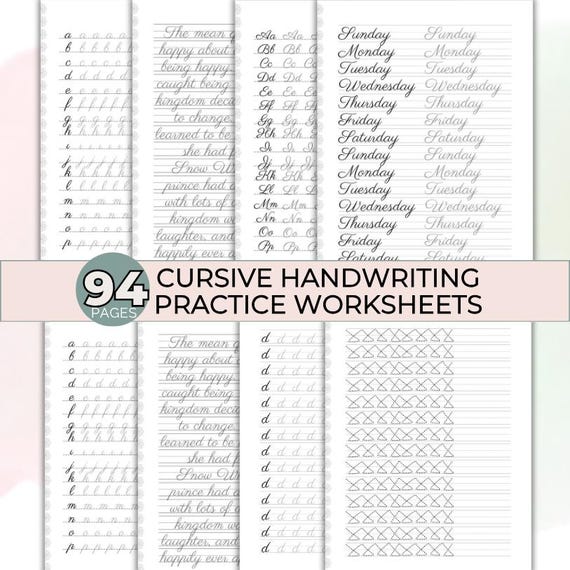 Cursive Handwriting Practice Worksheets Tracing Sheets Alphabet Tracing Cursive Tracing Pages Cursive Writing Improve Handwriting
