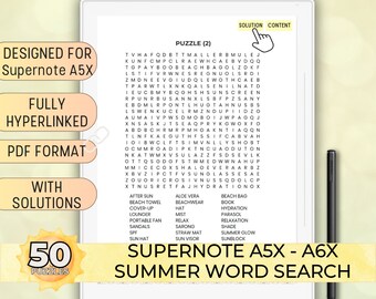 Supernote Sommer Wortsuchrätsel (Digitaler Download)