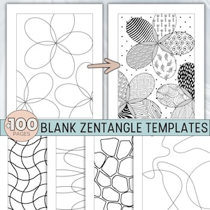 Blank Zentangle Templates, Zen Doodle Practice Sheets, Printable Zentangle Sheets, Mindful Art Therapy Pattern Practice