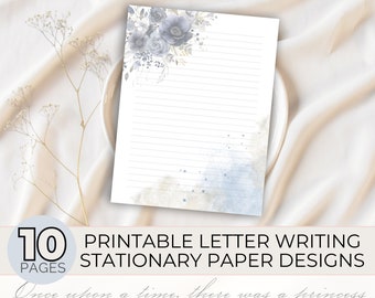 Printable Stationary Bundle Neutral Floral Stationary Letter Writing Set Printable Letter Writing Paper