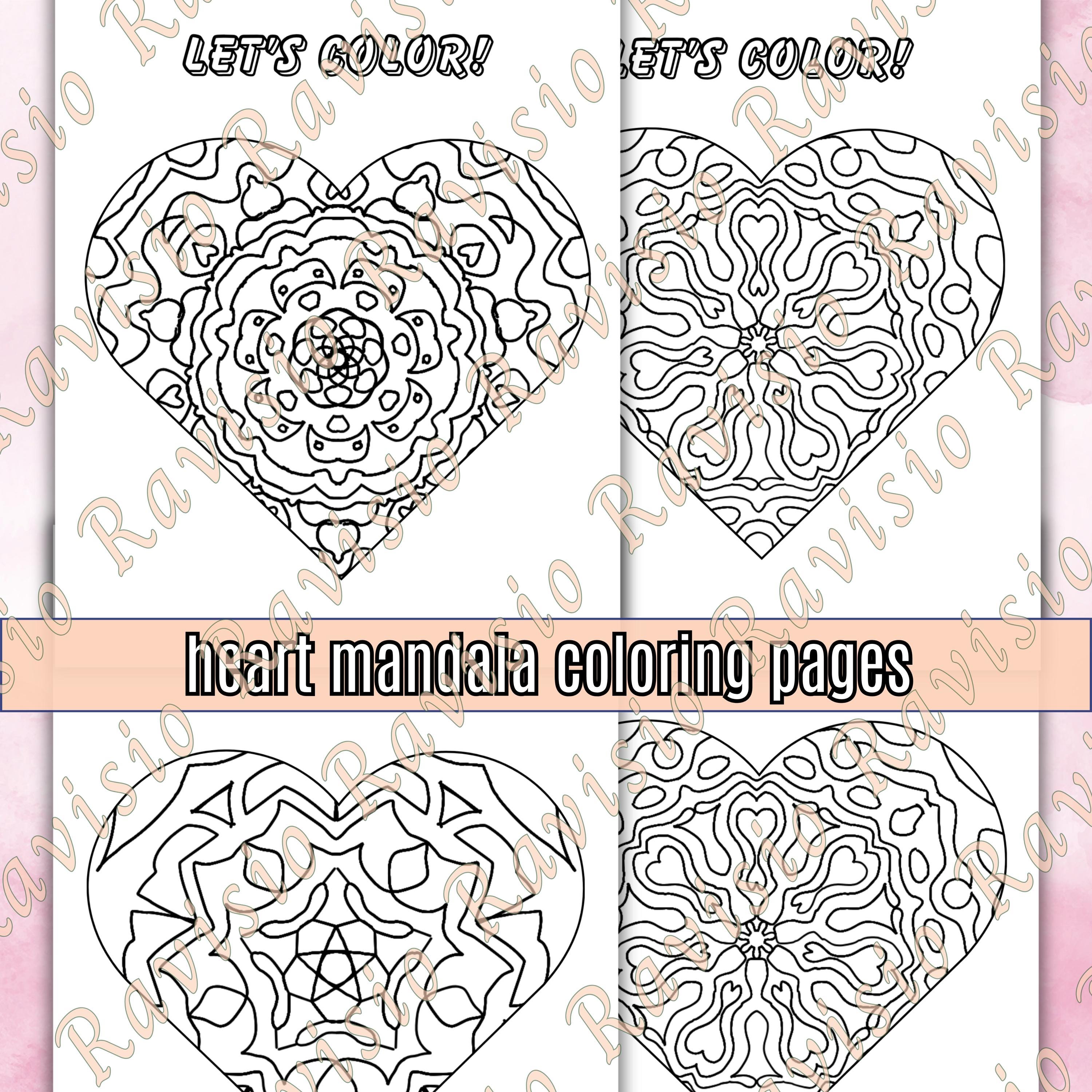 Heart Mandala Pattern Practice Sheet Mandala Pattern Template Training ...