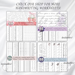 Beautiful Cursive Handwriting Practice Worksheets Tracing Sheets ...
