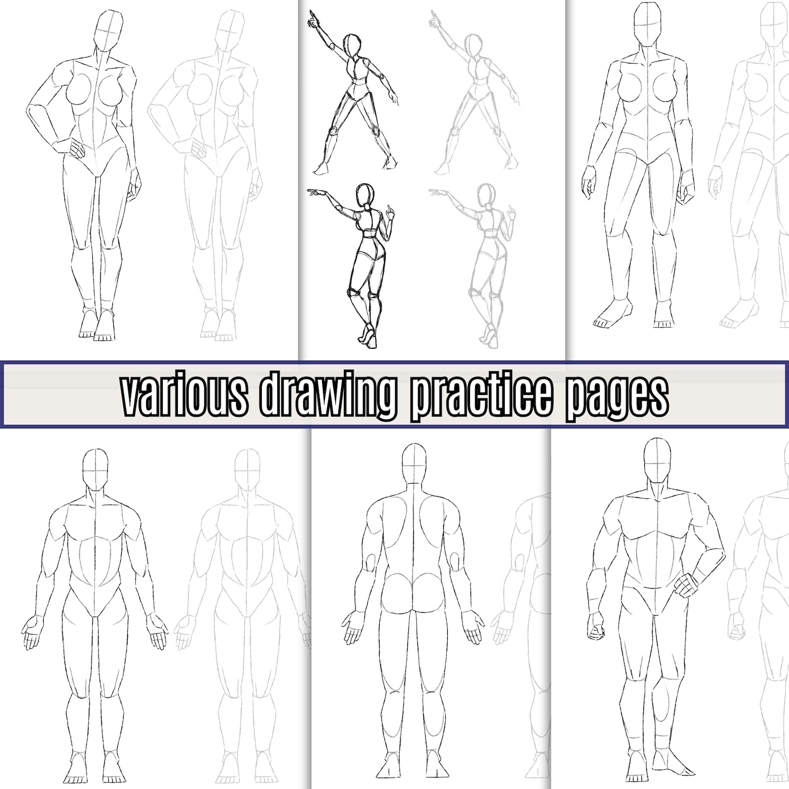 Sketch Drawing Practice Worksheets, Pencil Drawing Tutorial Printable ...