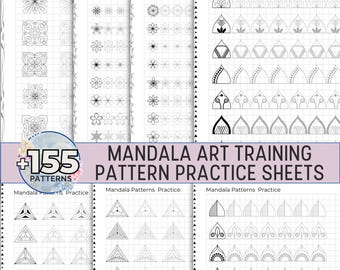 Mandala Art Training Sheets Mandala Pattern Practice Sheet Mandala Pattern Template Mandala Template Printable Zentangle Mindful Art Therapy