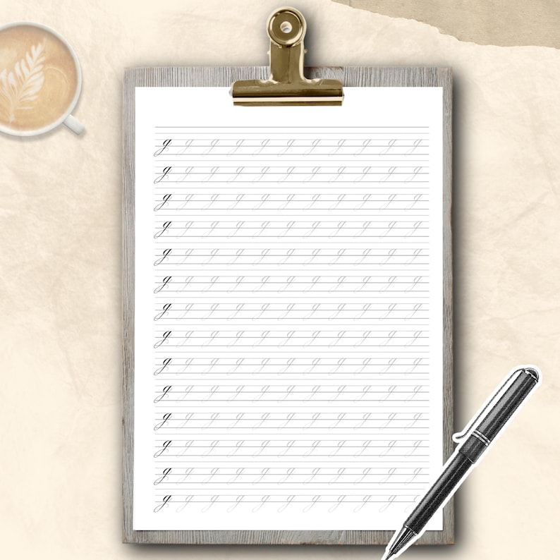 Victorian Elegant Cursive Handwriting Practice Worksheets, Printable ...