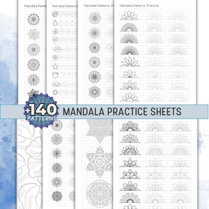 Mandalapatroon oefenblad Mandalapatroonsjabloon Trainingsbladen Mandalakunst Mandalasjablonen Afdrukbaar zentanglepatroon overtrekken