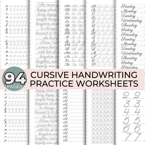 Cursive Handwriting Practice Worksheets Tracing Sheets Alphabet Tracing Cursive Tracing Pages Cursive Writing Improve Handwriting